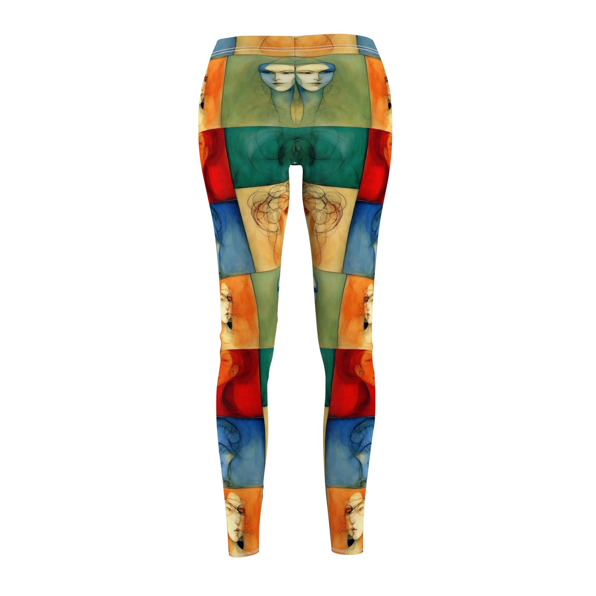 Checkerboard leggings close-up detail showing pattern and fabric texture - polyester brushed suede material