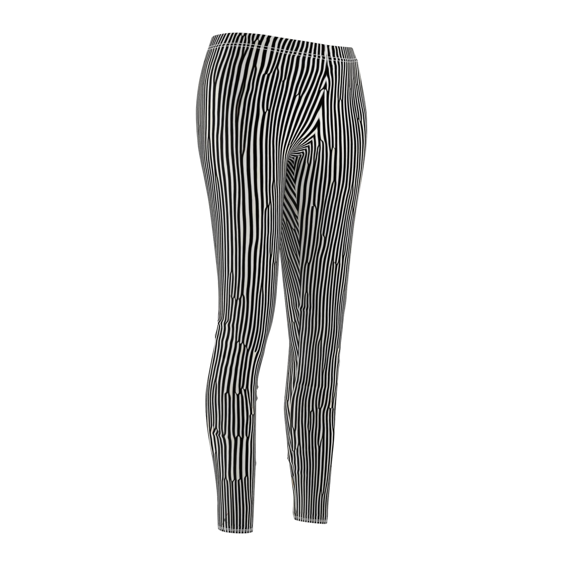 Candystripe Black Leggings - Front Side View