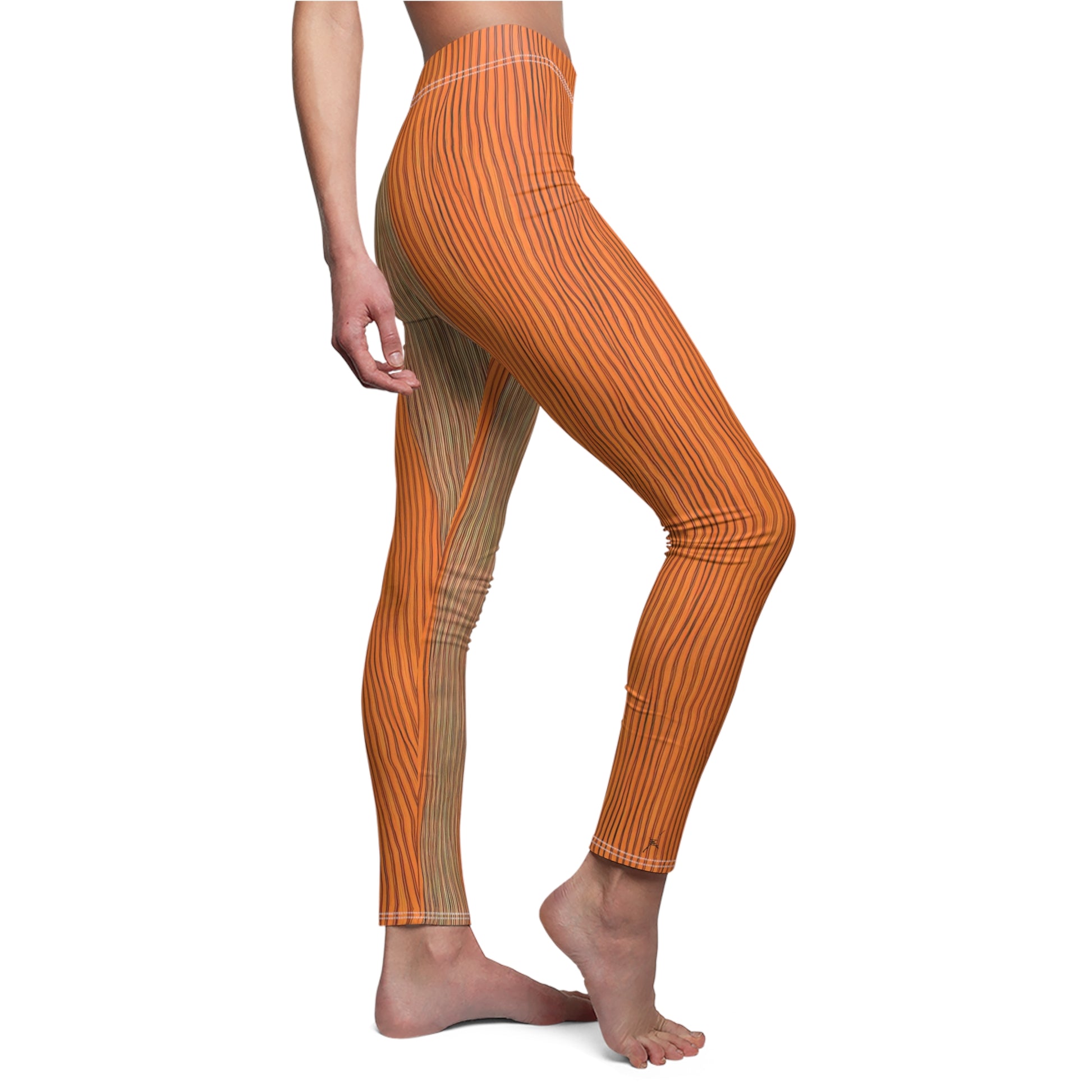 Candystripe Tangerine Leggings - Side View 2"