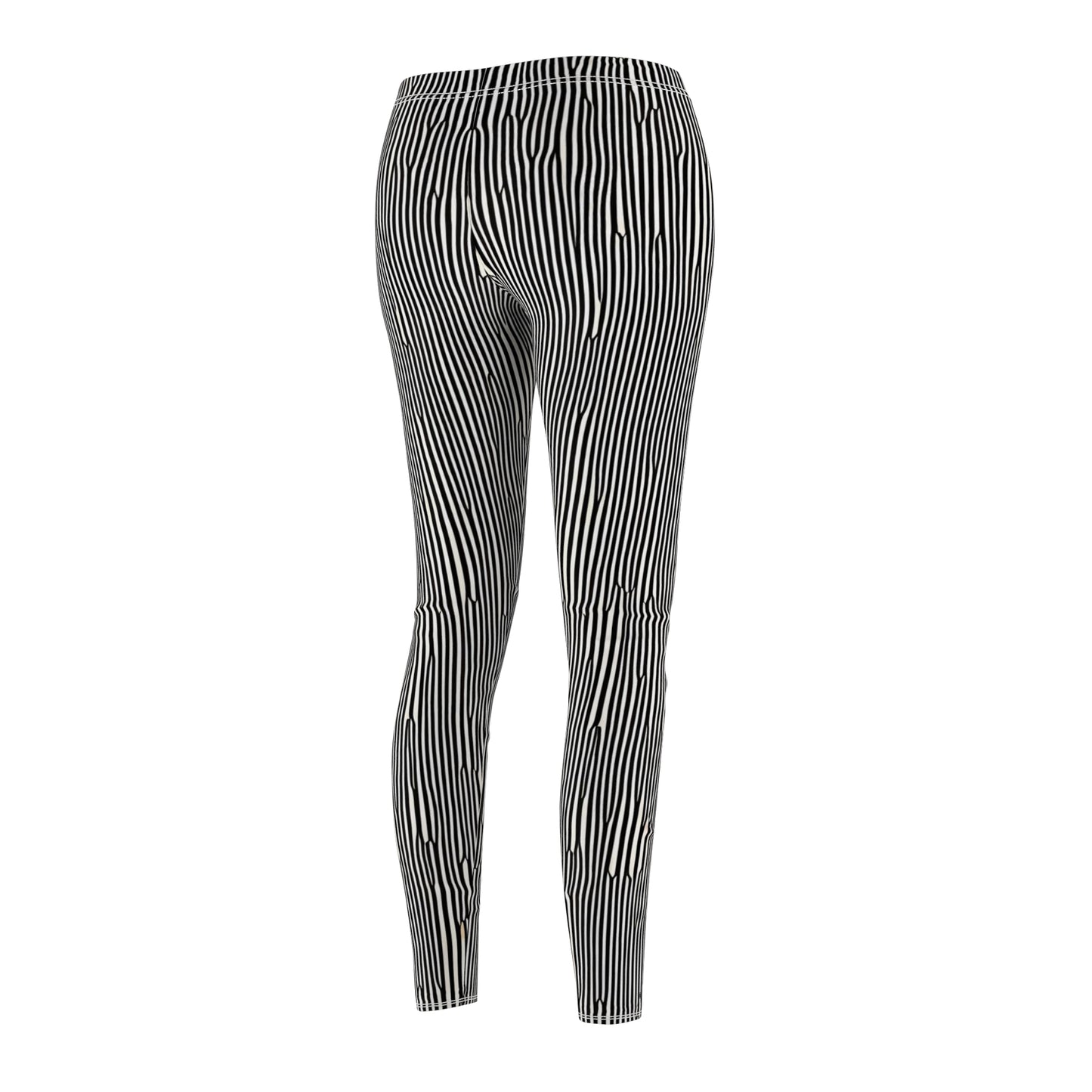 Candystripe Black Leggings - Back Side View