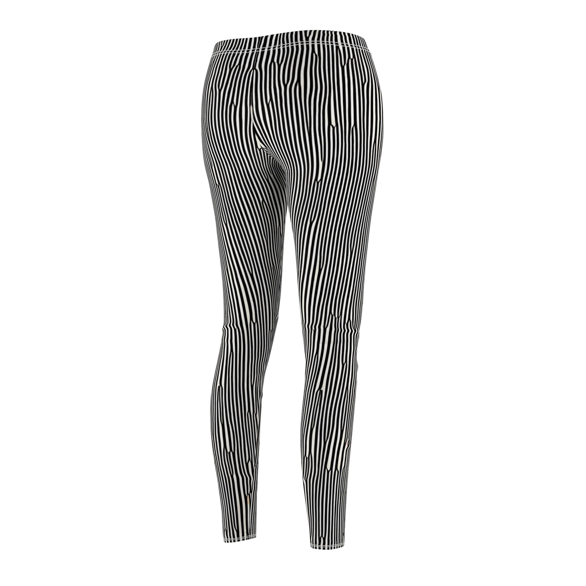 Candystripe Black Leggings - Back Side View