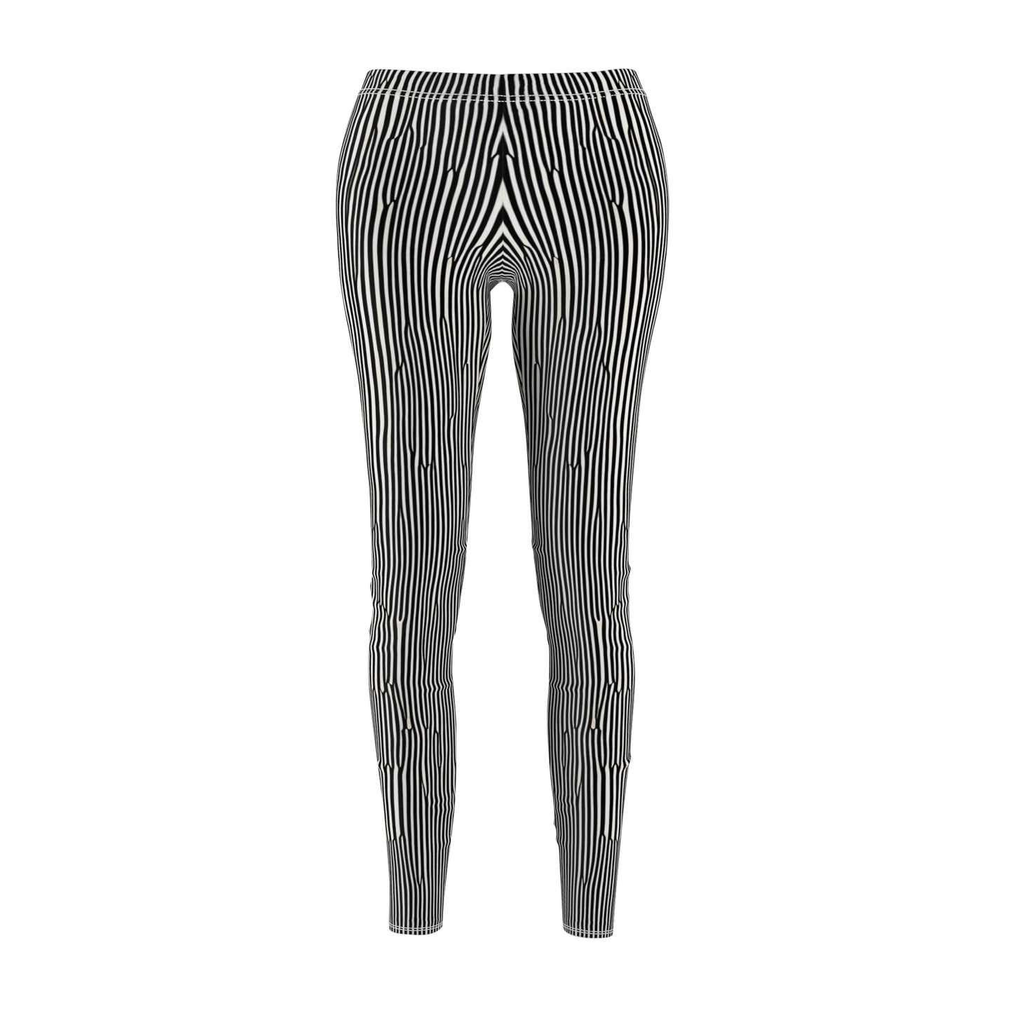 Candystripe Black Leggings - Front View