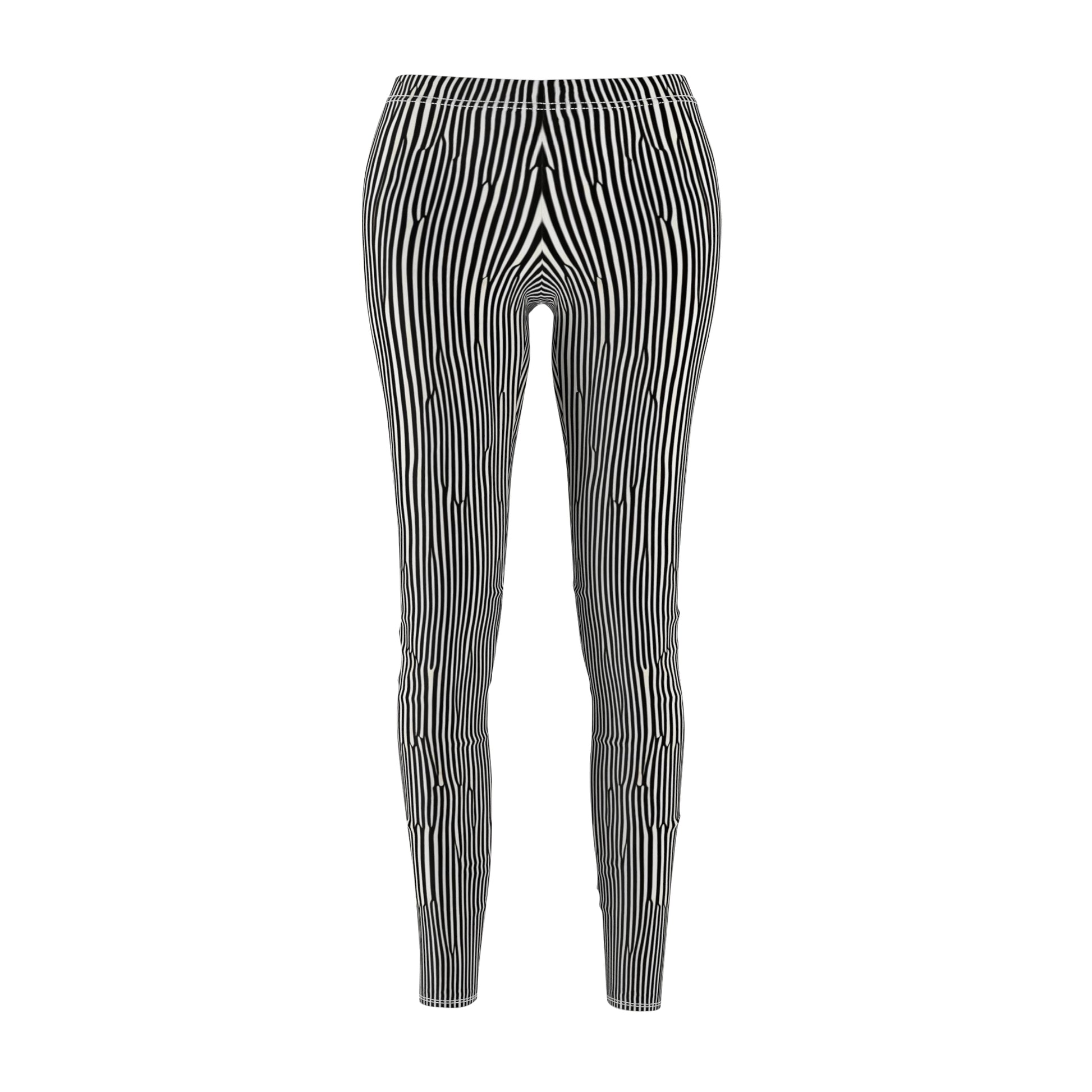 Candystripe Black Leggings - Front View