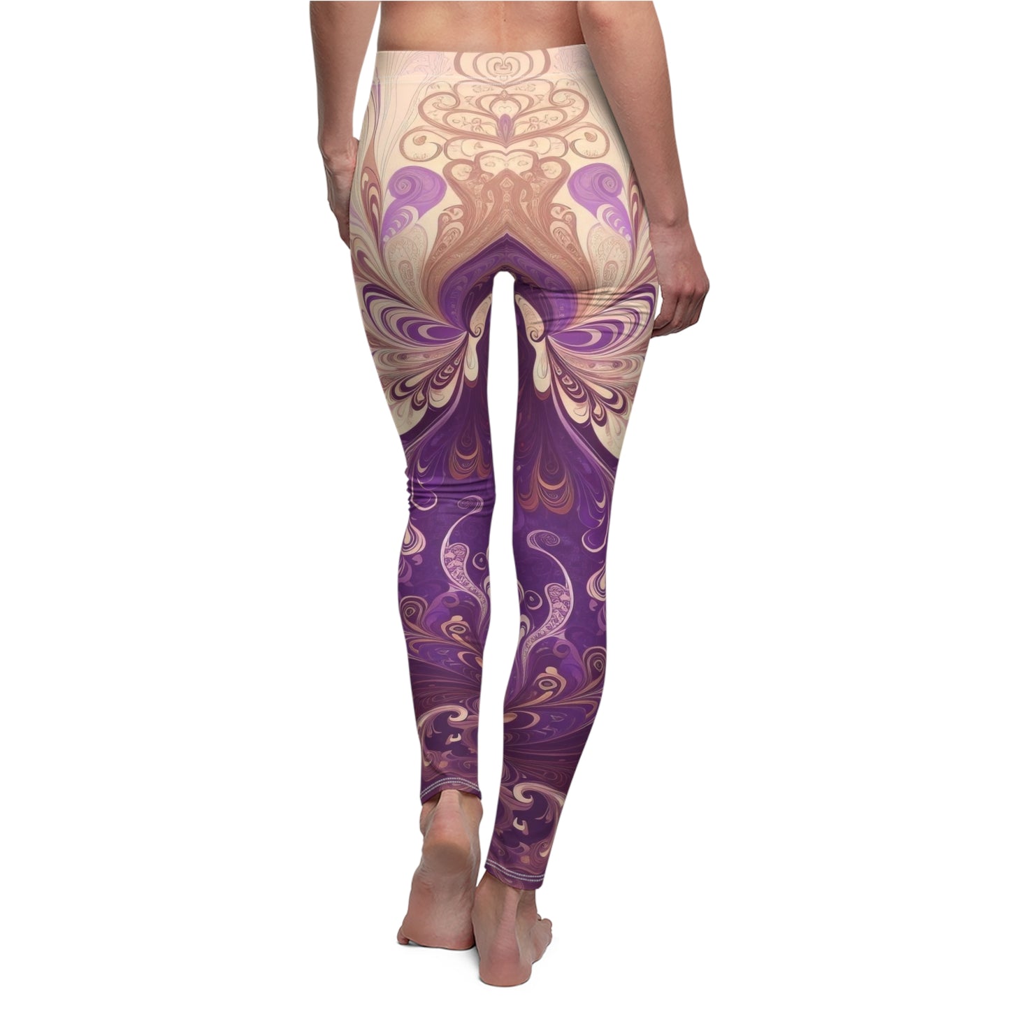 Lavender Girl Leggings by miller burton - back view showing full pattern