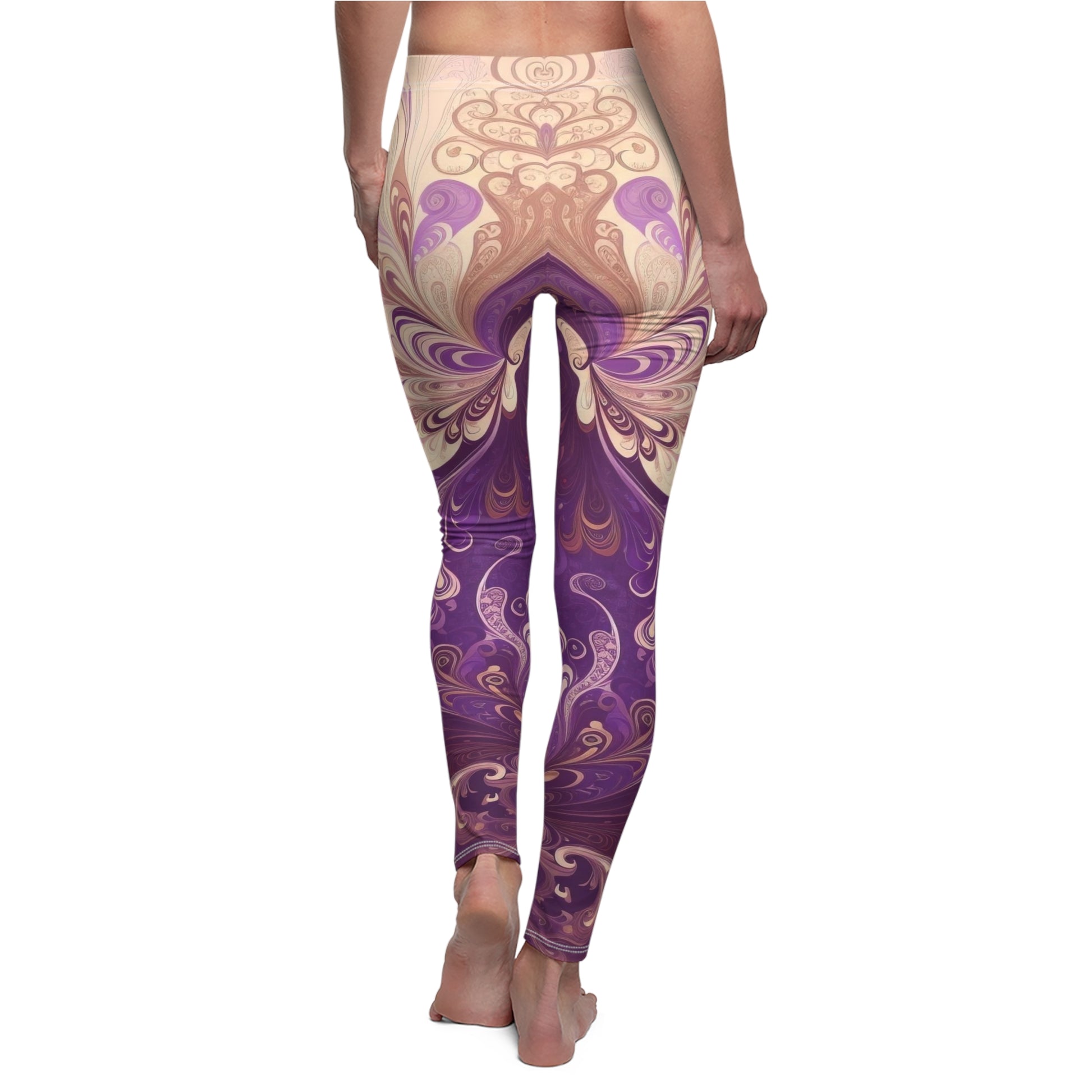 Lavender Girl Leggings by miller burton - back view showing full pattern