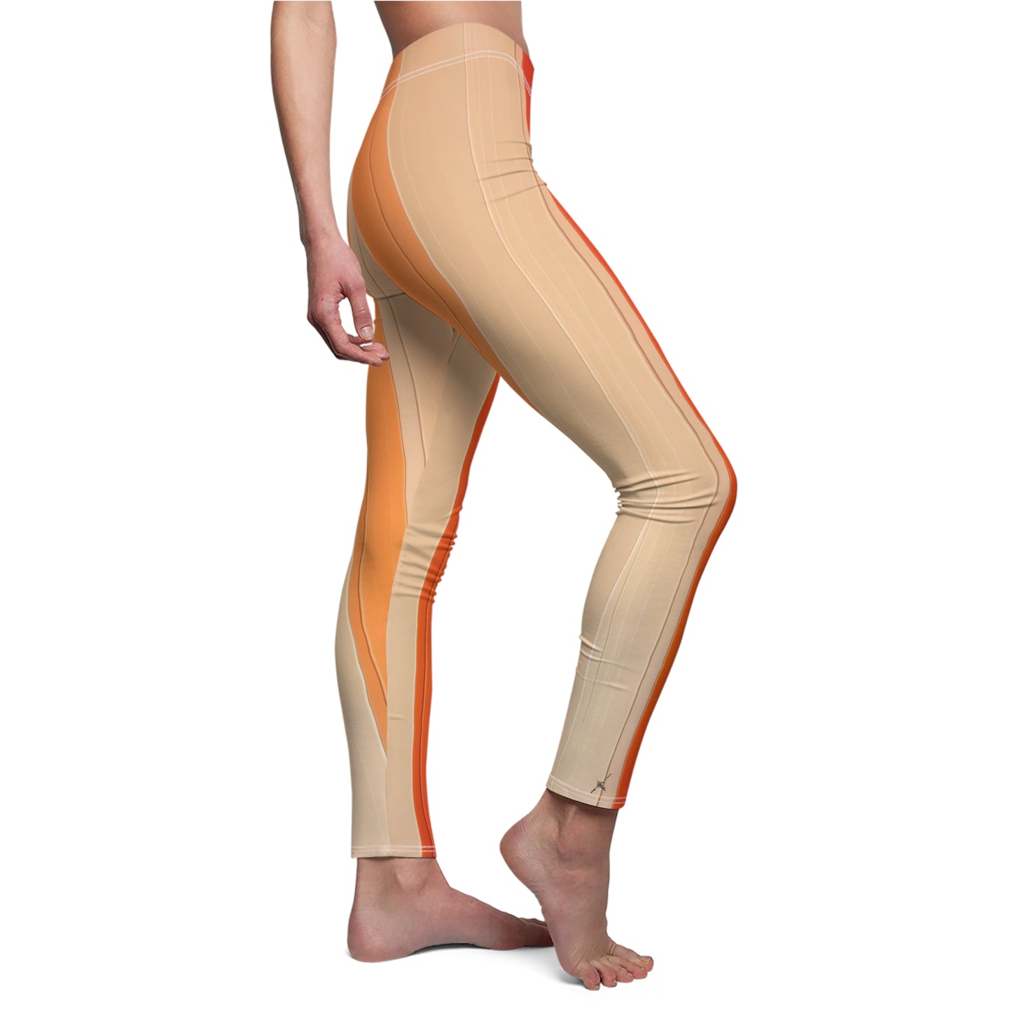 Candystripe Orange Leggings - Side View on model