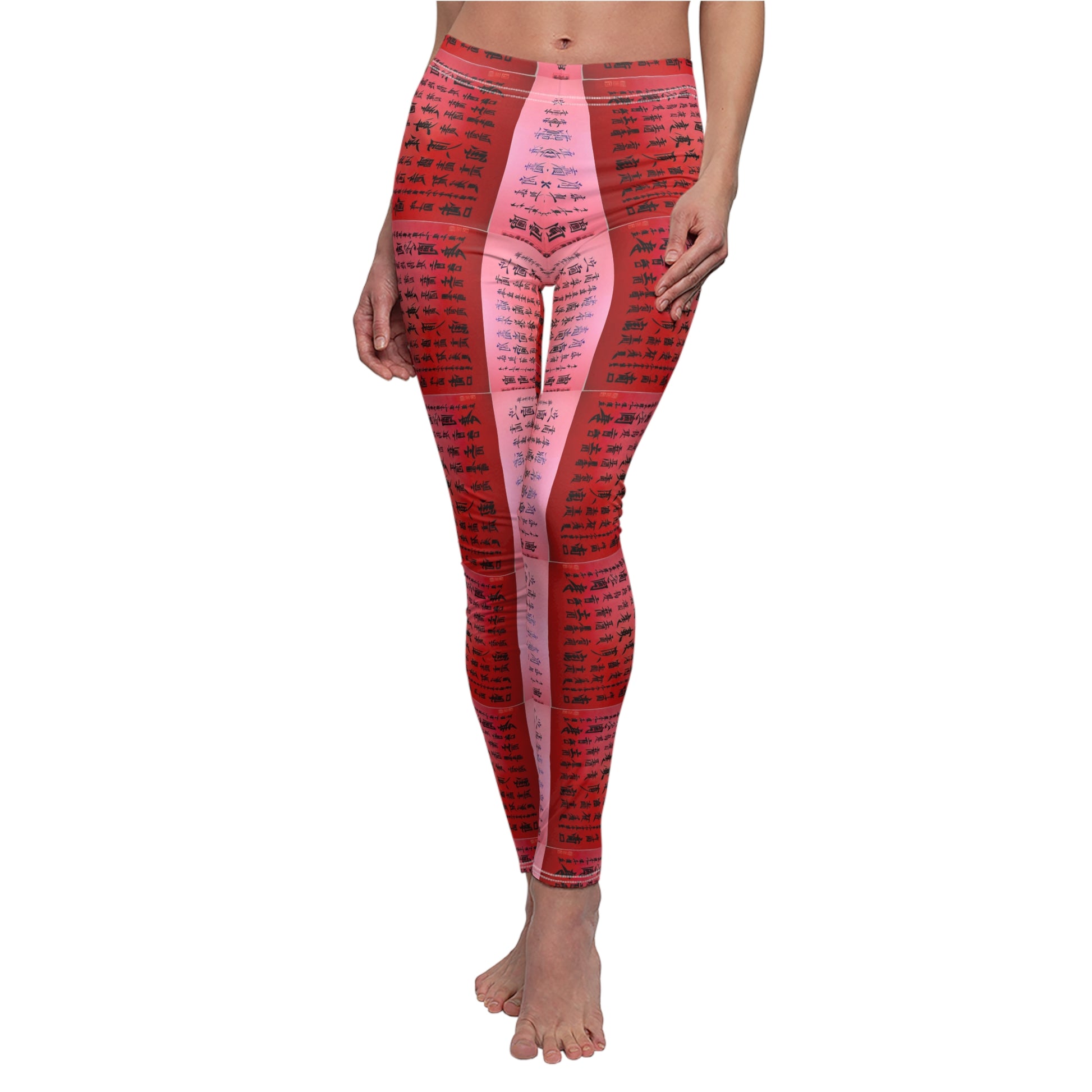 Women's pink leggings front view - Miller Burton skinny fit athletic wear