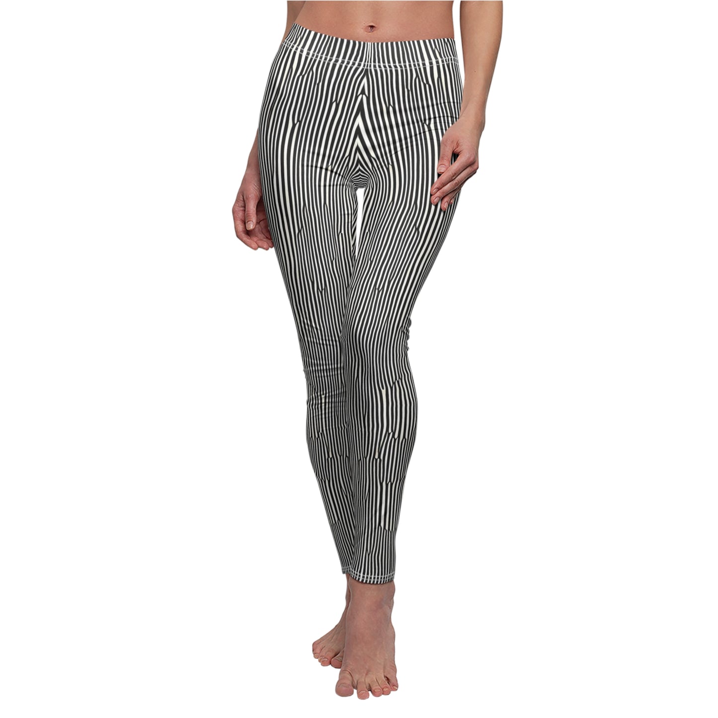 Candystripe Black Leggings - Front View
