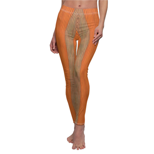 Candystripe Tangerine Leggings - Front View